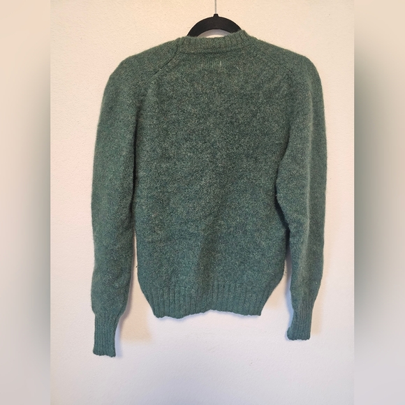 Woolrich Vintage Green Pure Wool Men's Crewneck Sweater Size Medium/Large *Hole - Picture 5 of 9